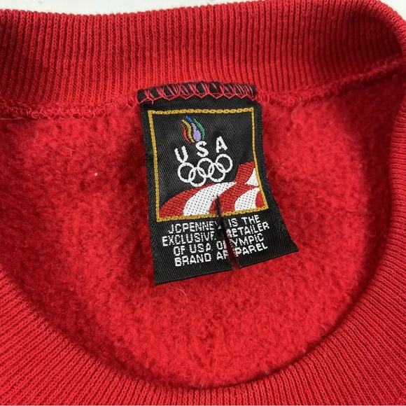 Vintage 80s Olympics Sweatshirt JcPenney XXL Red Dragon Patch Rare Unique USA - Picture 9 of 12